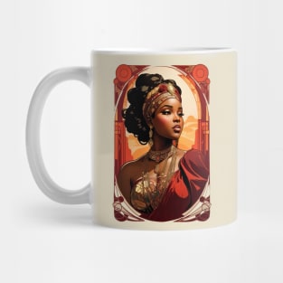 Black Woman African Queen retro vintage floral design Mug